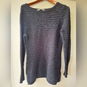 Athleta Charcoal Wool Blend Honeycomb Tunic Sweater Womens Size S